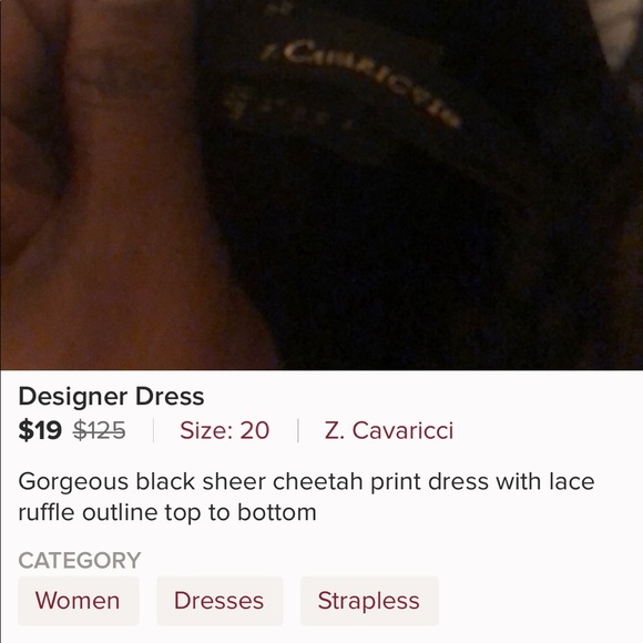 Designer Dress with white Leopard Underlay - Picture 4 of 4